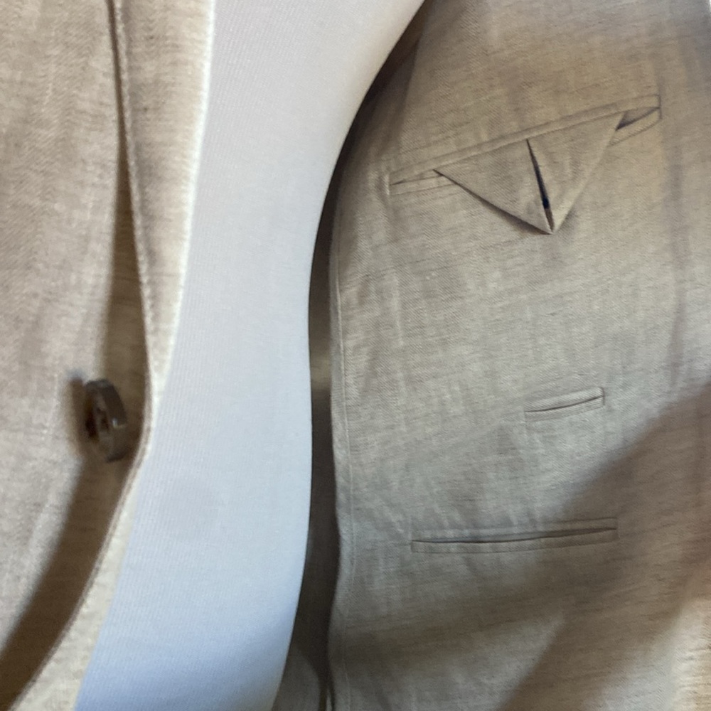 J.Crew Factory Men's Tan Linen Two-Button Sportcoat - Picture 10 of 11